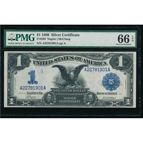 1899 $1 Black Eagle Silver Certificate PMG 66EPQ