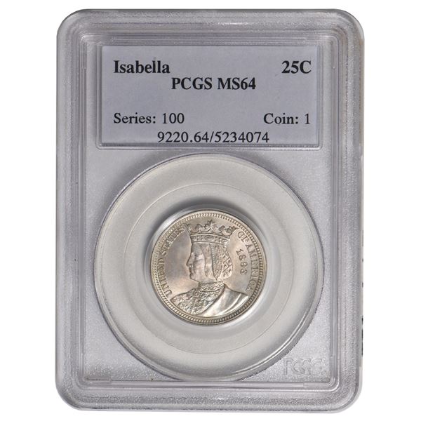 1893 Isabella Quarter PCGS MS64