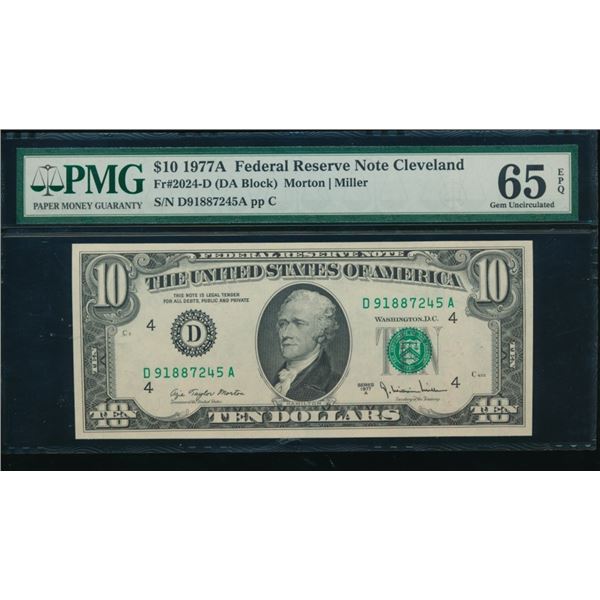 1977A $10 Cleveland FRN PMG 65EPQ