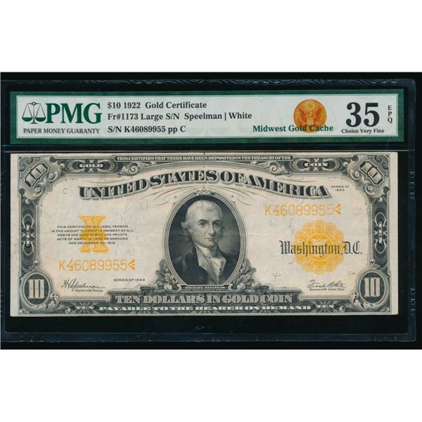 1922 $20 Gold Certificate PMG 35EPQ