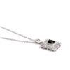 Image 2 : Plated Rhodium 1.53ct Black Sapphire and Diamond Pendant with Chain