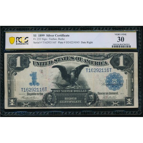 1899 $1 Black Eagle Silver Certificate PCGS 30