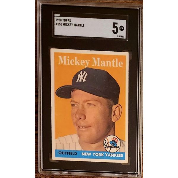 1958 Topps #150 Mickey Mantle SGC 5EX