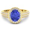 Image 2 : 14KT Yellow Gold 1.41ct Tanzanite and Diamond Ring