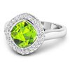 Image 2 : 14KT White Gold 2.02ctw Peridot and Diamond Ring