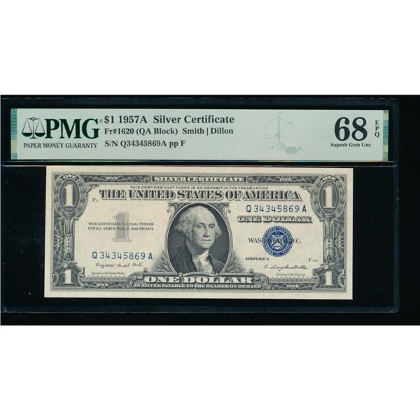 1957A $1 Silver Certificate PMG 68EPQ