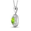 Image 3 : 14KT White Gold 1.85ctw Peridot and Diamond Pendant