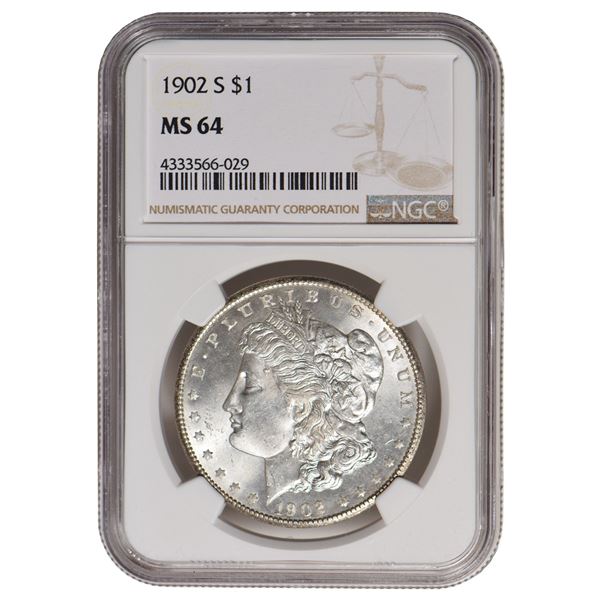 1902-S $1 Morgan Silver Dollar NGC MS64