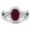 Image 3 : 14KT White Gold 1.5ctw Ruby and Diamond Ring