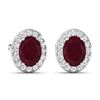 Image 3 : 14KT White Gold 3ctw Ruby and Diamond Earrings