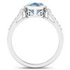 Image 4 : 14KT White Gold 1.28ctw Aquamarine and Diamond Ring