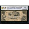 Image 1 : 1850s $1 Revived Bank Issue Ann Arbor MI PCGS 15