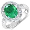 Image 1 : 14KT White Gold 2.03ct Zambian Emerald and Diamond Ring