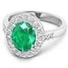 Image 2 : 14KT White Gold 2.03ct Zambian Emerald and Diamond Ring