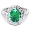 Image 3 : 14KT White Gold 2.03ct Zambian Emerald and Diamond Ring