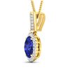 Image 2 : 14KT Yellow Gold 1.6ctw Tanzanite and Diamond Pendant