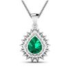Image 3 : 14KT White Gold 2.85ctw Zambian Emerald and Diamond Pendant