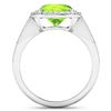 Image 4 : 14KT White Gold 3.85ctw Peridot and Diamond Ring