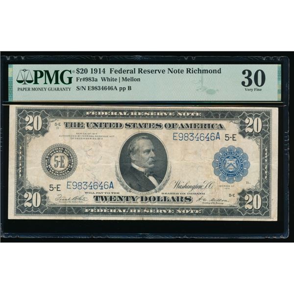1914 $20 Richmond FRN PMG 30