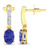 Image 4 : 14KT Yellow Gold 1.24ctw Tanzanite and Diamond Earrings