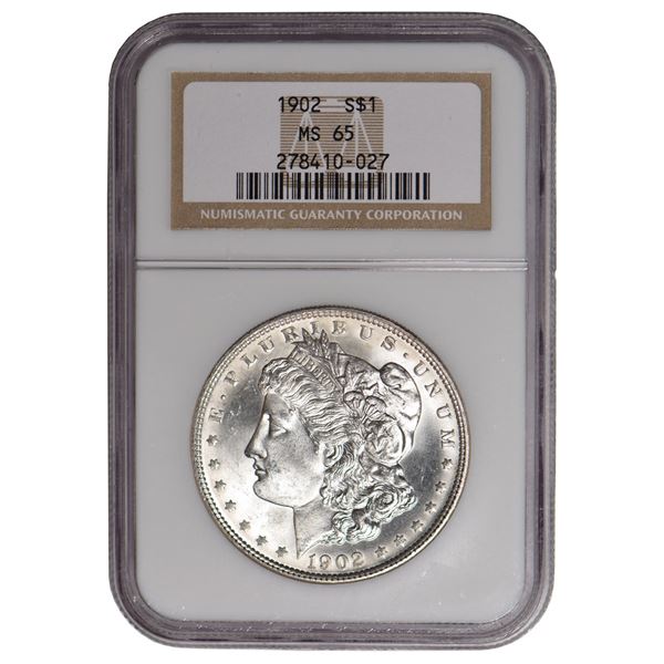1902 $1 Morgan Silver Dollar Coin NGC MS65