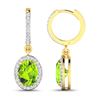 Image 4 : 14KT Yellow Gold 2.1ctw Peridot Topaz and Diamond Earrings