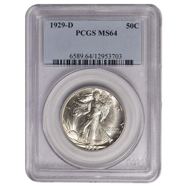 1929-D Walking Liberty Half Dollar PCGS MS64