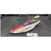 Image 2 : Super cool vintag Atom speed boat racer tin toy wind up working