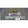 Image 1 : 1957,67,69 Manitoba license plate tags