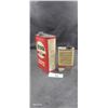 Image 2 : 2 vintage Veedoll outboard motor oil can 1 pint empty and fabric cleaner empty