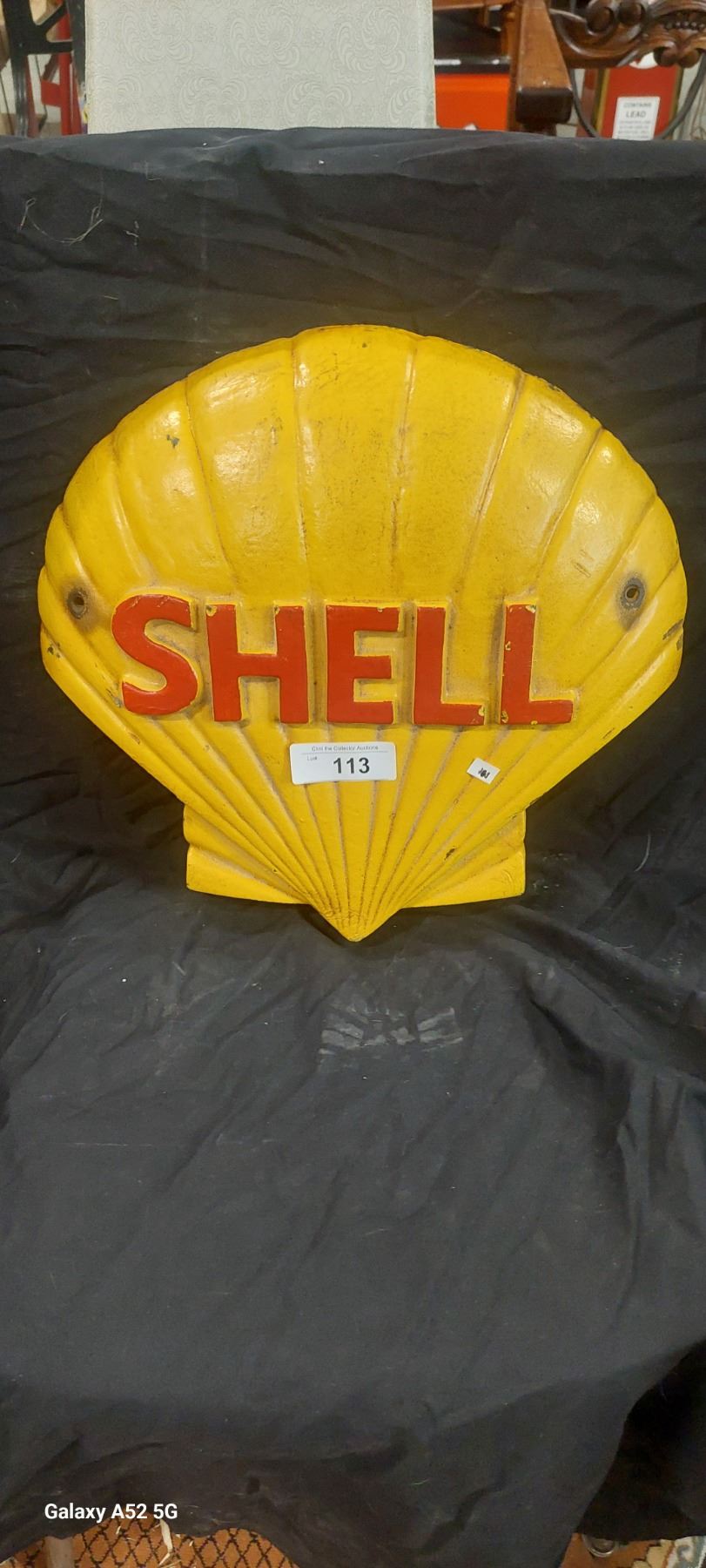 Super Heavy Cast iron shell clam shell sign 15
