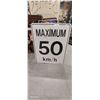 Image 1 : Original maximum 50 metal road sign 24"x30"