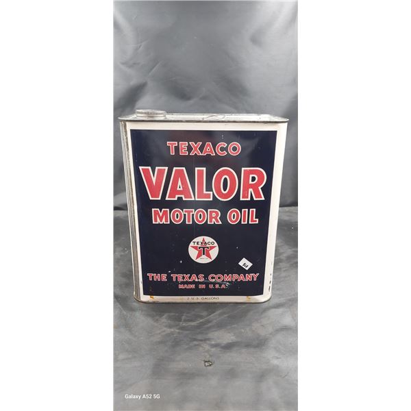 Nice condition Texaco Valor Motor Oil 2 Gallon Can
