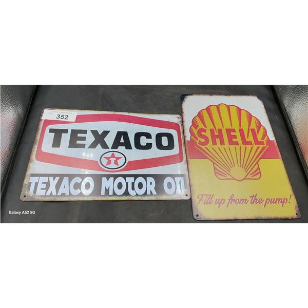 Shell and Texaco reproduction Metal signs 8"x12"