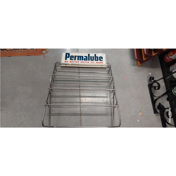 Vintage Permalube oil rack, 22"x31"