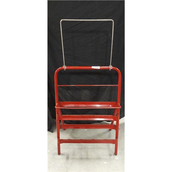 Vintage curb stand motor oil rack 22"x46"