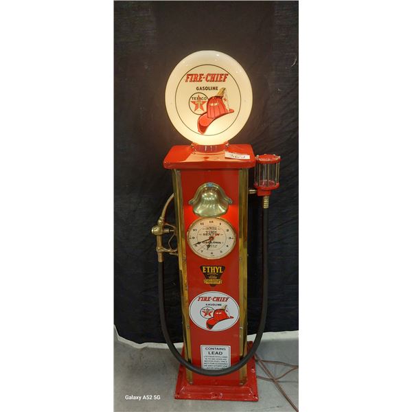 Amazing quality Texaco Firechief brass and metal gas pump clockface gas pump 42" tall