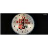 Image 1 : Great graphics vintage GE TV radio service light up clock, tested 16"di