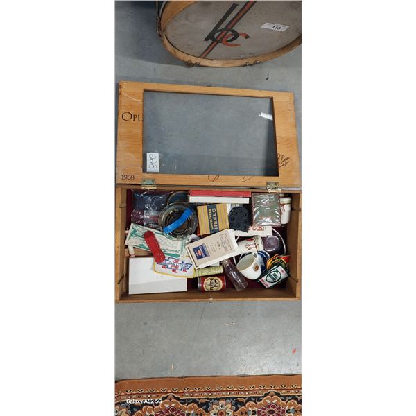 Vintage display cabinet full of collectables 13"x21"