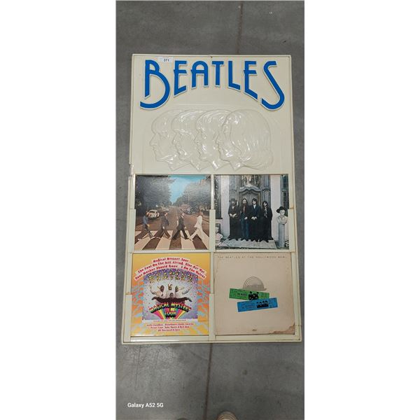 Hard to find original vintage beatles store display inc 4 albums 28"x48"