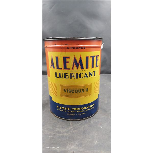 Vintage Alemite 5lb grease can full
