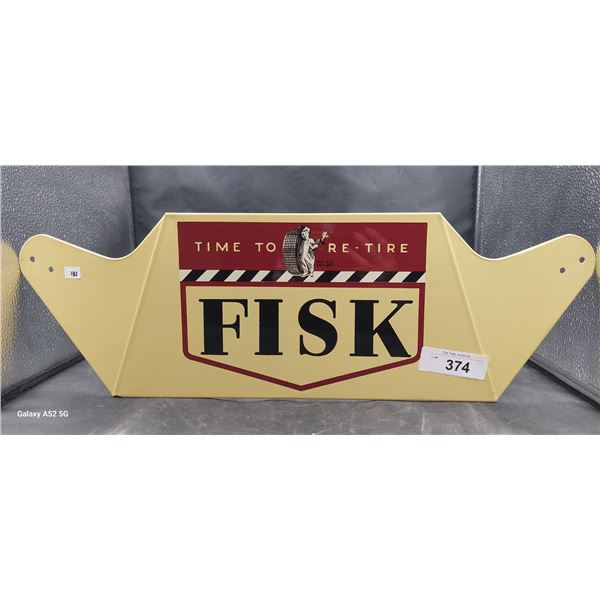 Vintag Fisk tire rack sign, 7"x23"
