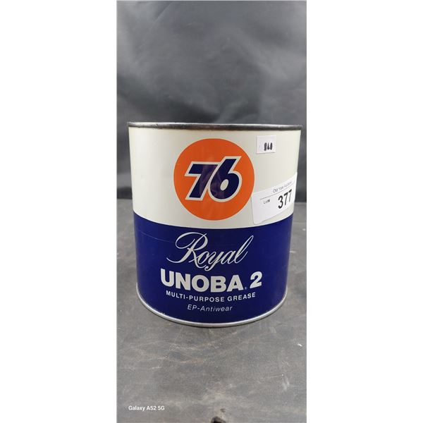 Very nice condition union 76 royal 5lb grease can some product
