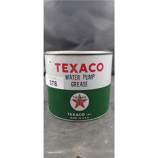 Very nice condition vintage Texaco 5lb grease tin, some product