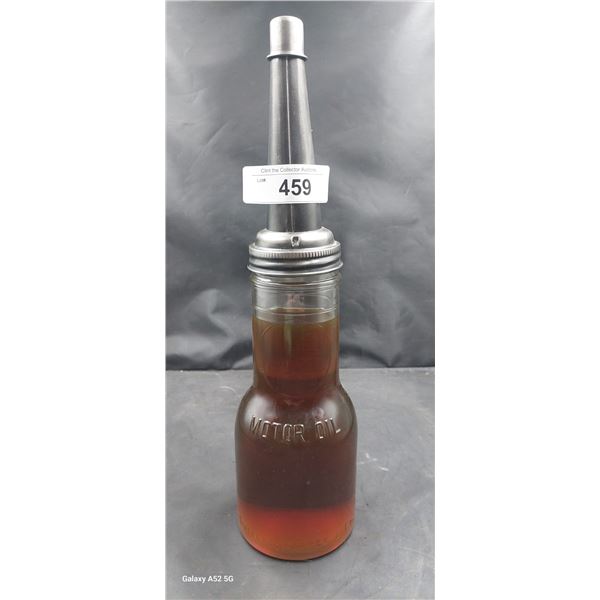 Nice condition vintage motor oil quart made by Sheilds Harper and Co