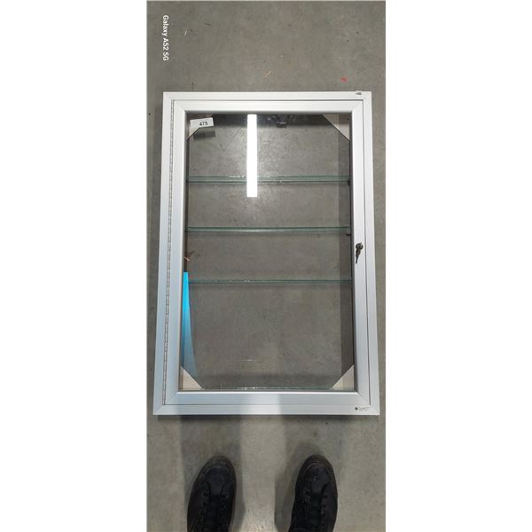 Locking metal and glass display case with keys 24"x37"
