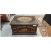 Image 1 : Amazing graphics! The ship motif painted wood trunk 12"x22"x18"