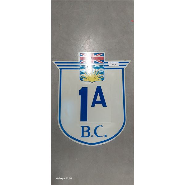 1A B.C. metal road sign 19"x22"
