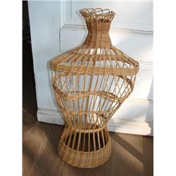 Natural wicker table top dress form