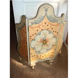 Painted wood fireplace screen
